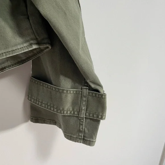 Sam Edelman Cropped Moto Jacket XS -army green - Picture 13 of 15
